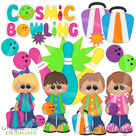 Cosmic Bowling SVG Cutting Files Includes Clipart - Click Image to Close